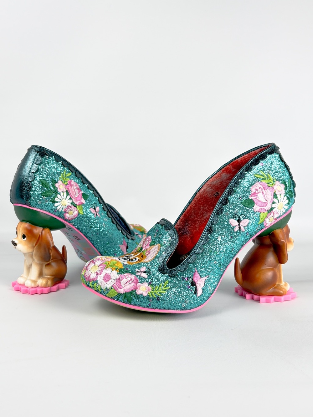 Irregular Choice Bougainvillea Heels | Animal Heel Embroidered Floral | NIB